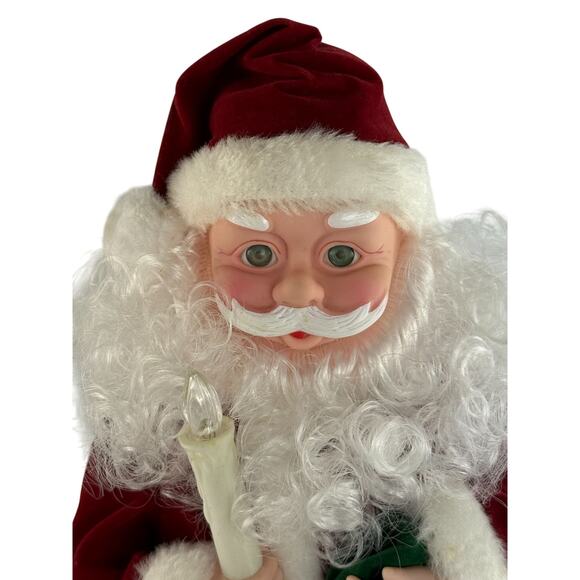 Vintage 16” Santa Figure, Candle Lights Up, Christmas Music Plays, Holiday Decor - Picture 9 of 10